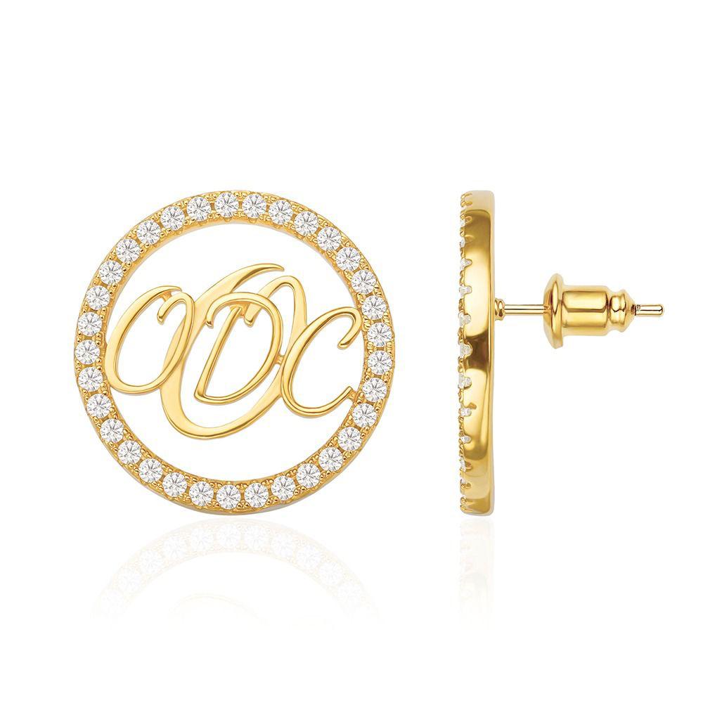 Gold Crystal ODC Stud Earrings